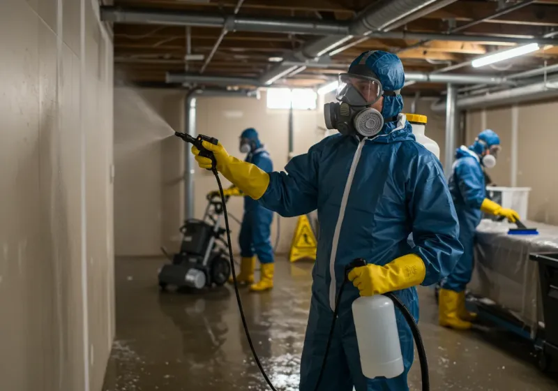 Basement Sanitization and Antimicrobial Treatment process in Inkster, MI