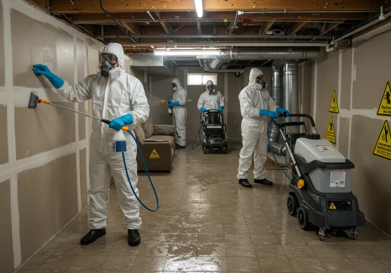 Basement Moisture Removal and Structural Drying process in Inkster, MI
